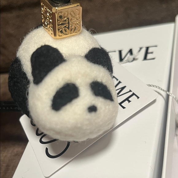 Loewe Black and White Panda Charm in felt and calfskin - Picture 1 of 6